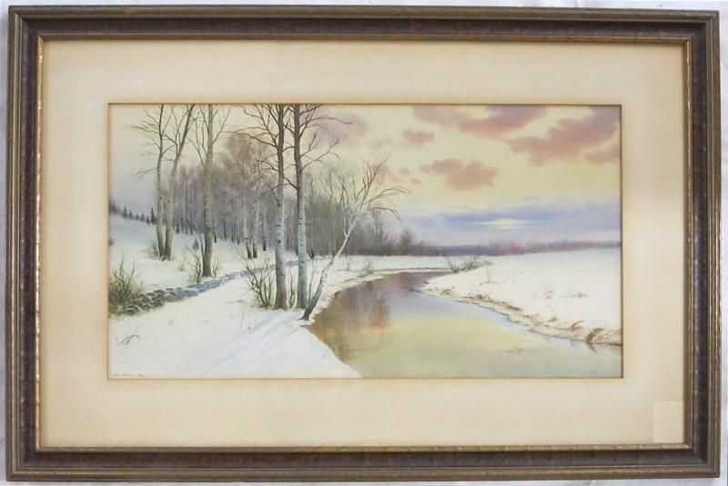 Appraisal: GEORGE HOWELL GAY WATERCOLOR on heavy paper American - Winter