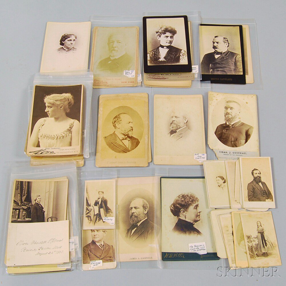 Appraisal: Group of Cabinet Cards Depicting Presidents Political Figures Writers Literary