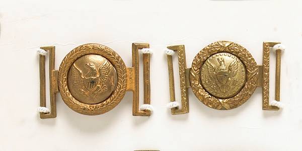 Appraisal: A lot of two militia officers waist belt plates Comprising