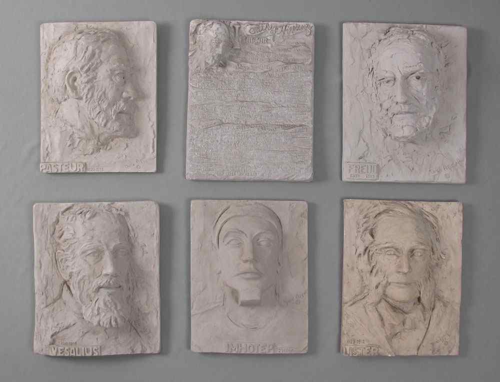 Appraisal: APPEL Doris American - Medical Plaster Sculpture Plaques '' x