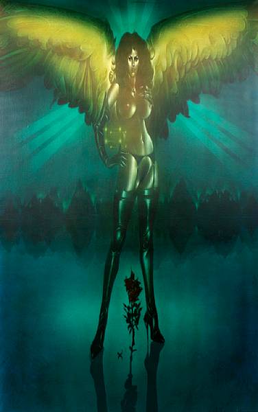 Appraisal: Gilbert Stone American - Woman with Wings oil on canvas