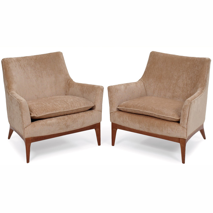 Appraisal: Monteverdi Young lounge chairs pair upholstered seats with flared arms