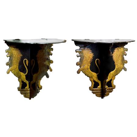 Appraisal: Pair of Victorian Papier Mache Wall Brackets Estimate -