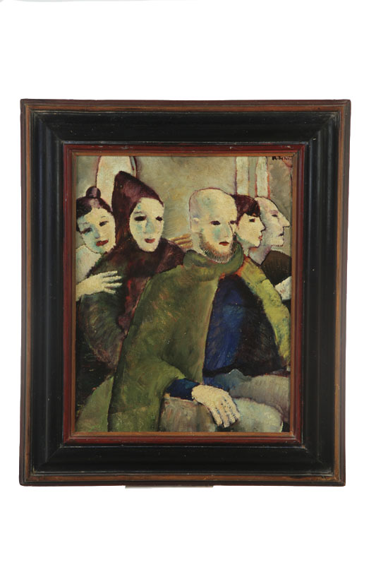 Appraisal: PORTRAIT OF FIVE PEOPLE BY ALICE SCHILLE OHIO - Oil