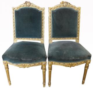 Appraisal: Antique French Louis XVI Style Chairs Pair Pair of Antique