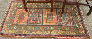 Appraisal: Caucasian Oriental throw rug late th century ' x '