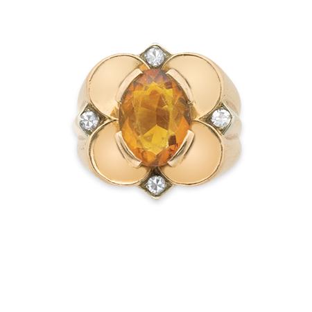 Appraisal: Gold Citrine and Diamond Ring Estimate -