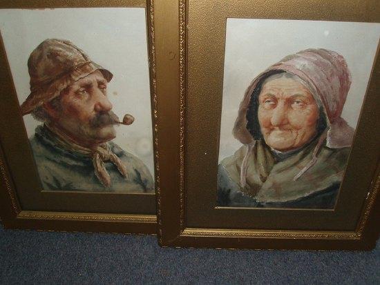 Appraisal: D W HaddonPortrait of a Cornish Fisherman and companion portrait