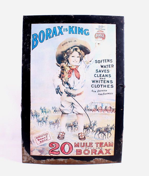 Appraisal: Borax is King Mule Team Soap Tin Sign Included in