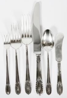 Appraisal: INTERNATIONAL 'TROUSSEAU' STERLING FLATWARE SET PIECES SERVICE FOR TWELVE Including