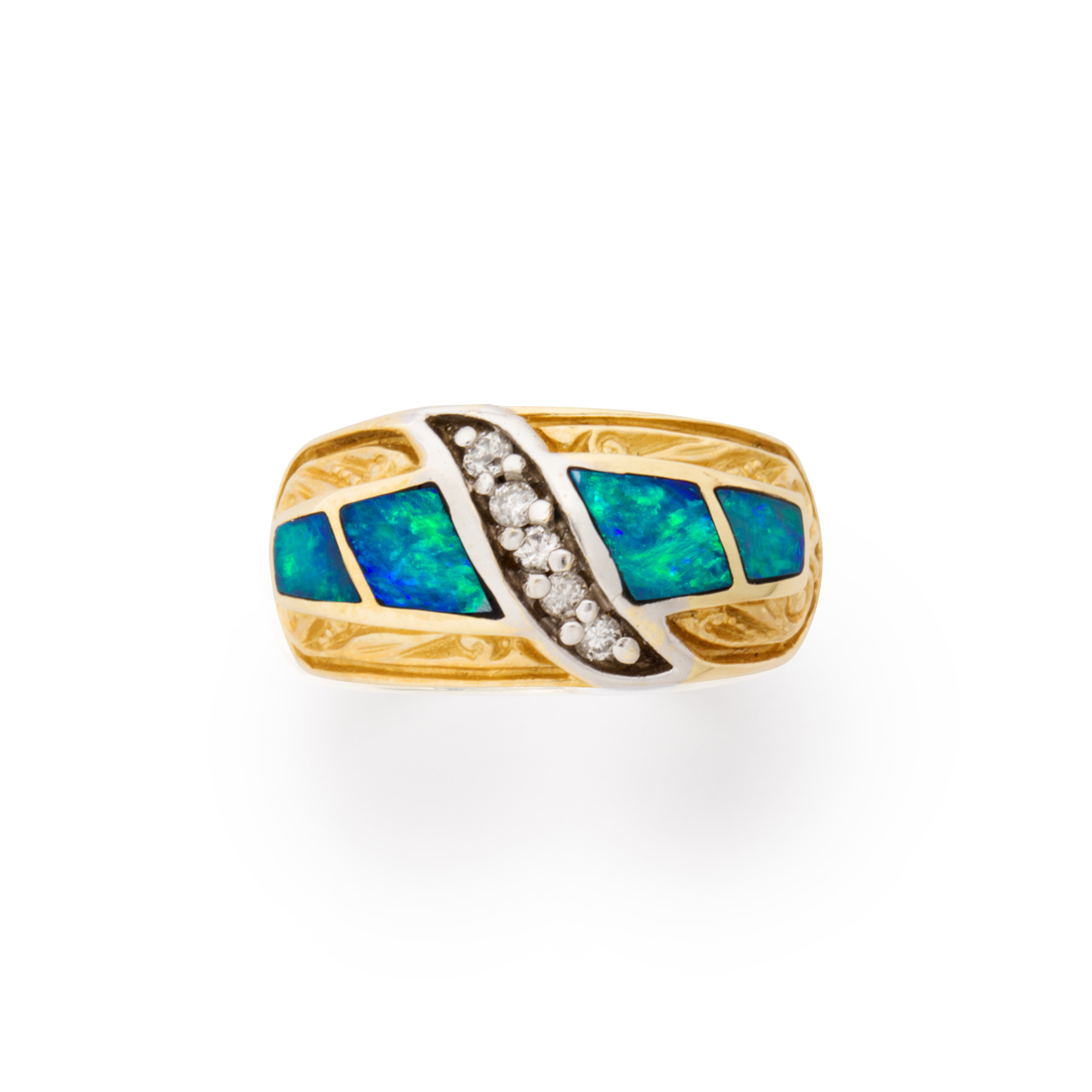 Appraisal: A GEMSTONE AND FOURTEEN KARAT GOLD RING A gemstone and