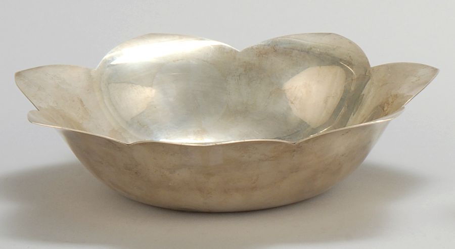 Appraisal: TIFFANY LOTUS-FORM BOWL With Tiffany datemark L Inscribed on bottom