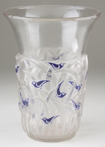 Appraisal: Rene Lalique Borneo Vase circa s frosted and clear glass