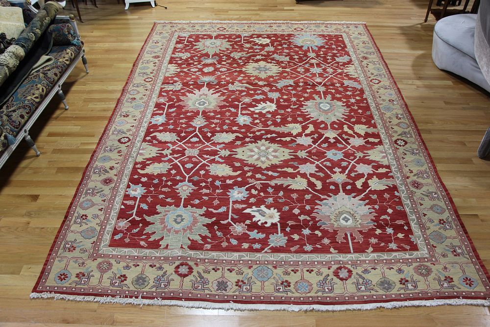 Appraisal: Vintage And Finely Hand Woven Carpet Nice size pattern colors