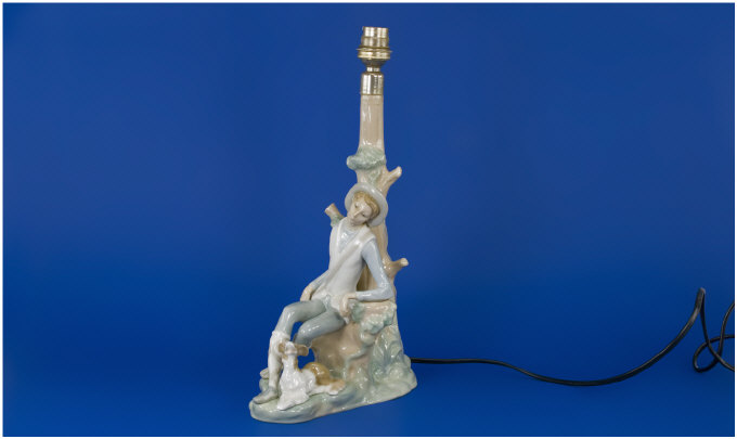 Appraisal: Lladro Figure Lamp Shepherdess inches in height