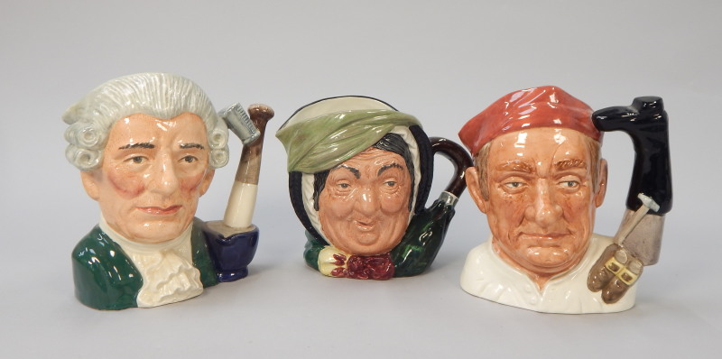 Appraisal: Three large Royal Doulton character jugs Bootmaker Apothecary Sairey Gamp