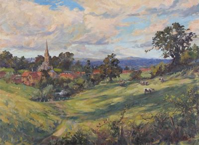 Appraisal: Ernest Knight - Towards Glastonbury from Castle Cary Signed also