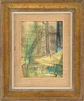 Appraisal: WILLIAM BARNETT American - FOREST Pastel crayon on paper abstract