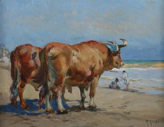 Appraisal: MATHIAS JOSEPH ALTEN American - OXEN AT CAB NAL VALENCIA