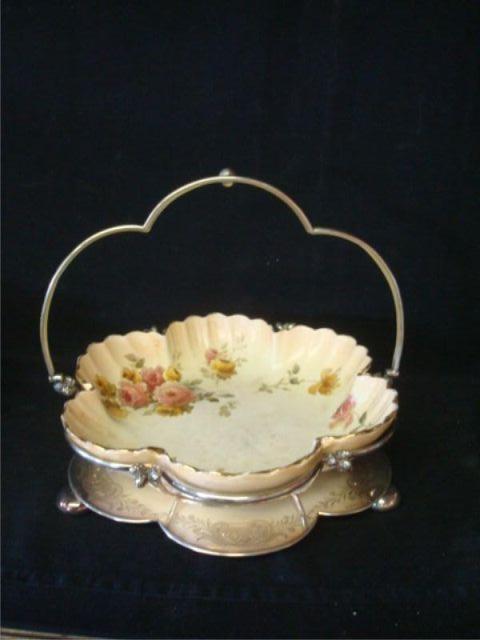 Appraisal: Royal Doulton Porcelain Silverplate Centerpiece From a West End Ave