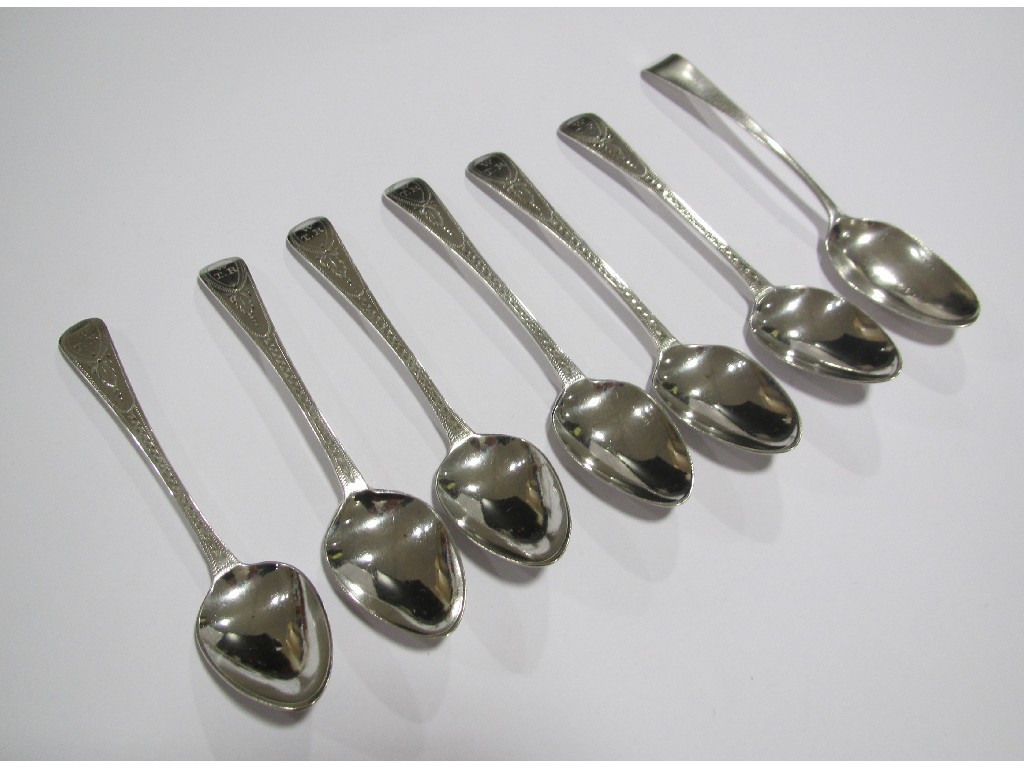 Appraisal: Six Peter and Anne Bateman London bright cut teaspoons inscribed