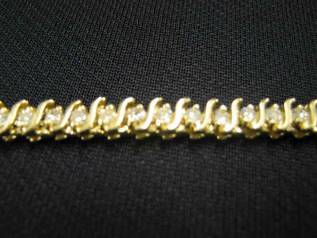 Appraisal: Diamond Tennis Bracelet carats of diamonds in k yellow gold