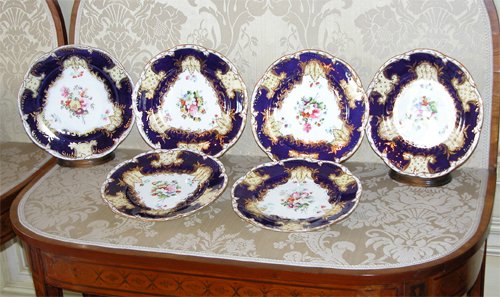 Appraisal: Title English Porcelain Hand painted plates with floral motif and