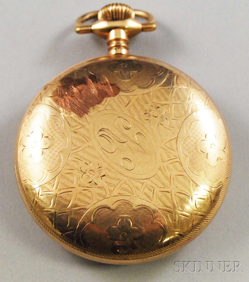 Appraisal: Gold-filled Open-face Hamilton Pocket Watch -jewel movement no case no