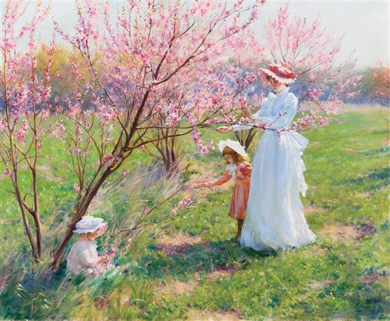 Appraisal: Sale Lot Charles Courtney Curran American - Peach Blossoms oil