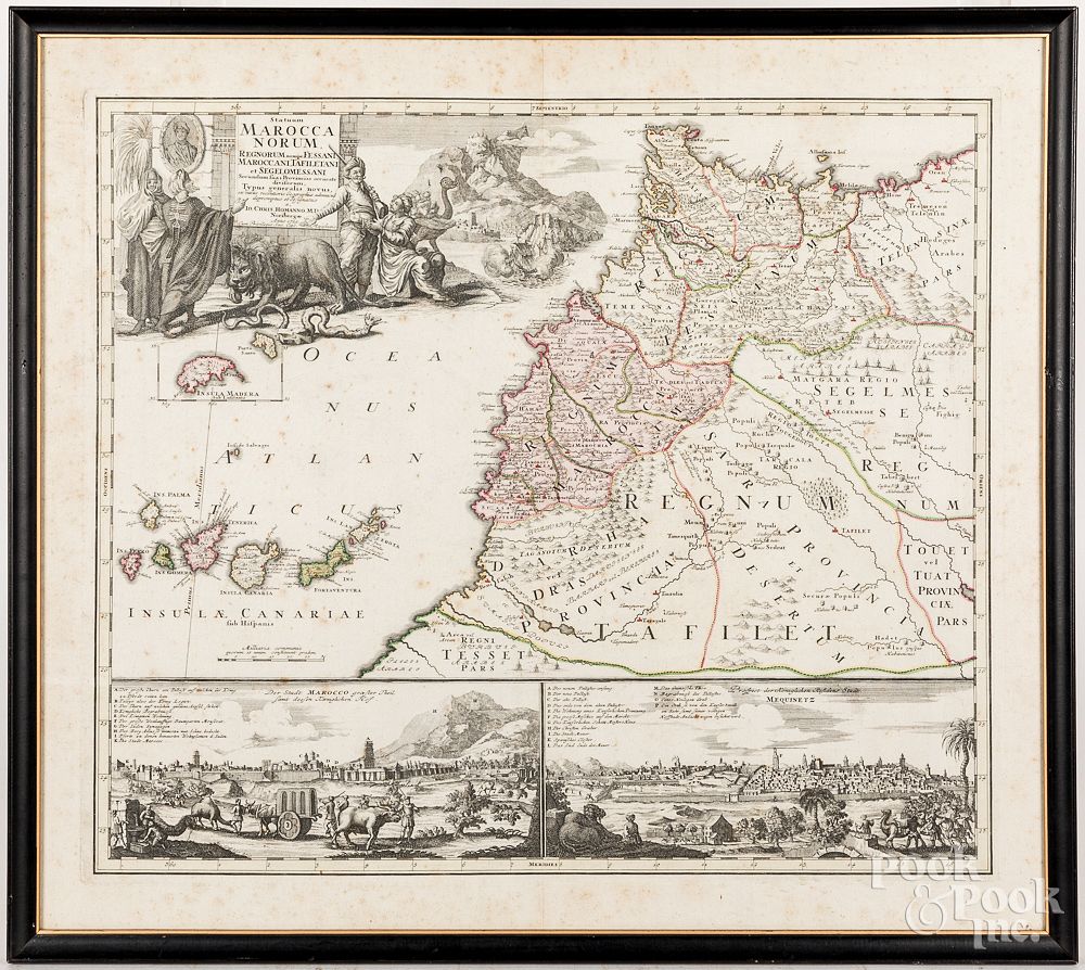 Appraisal: Engraved map Engraved map Statuum Marocca Norum by Homanno plate