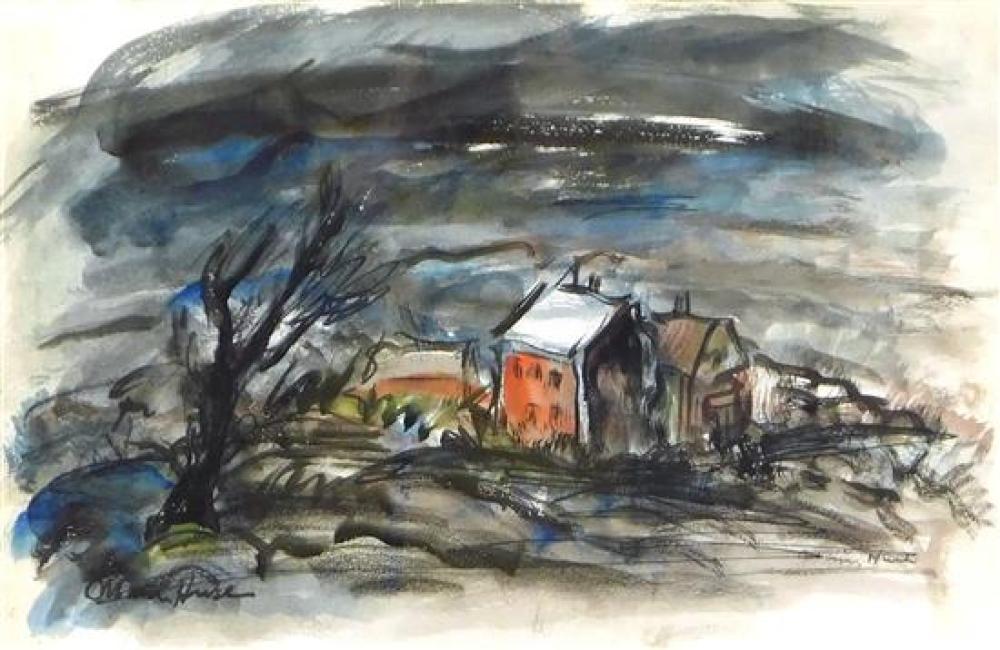 Appraisal: Marion Huse American - Storm watercolor and crayon on paper