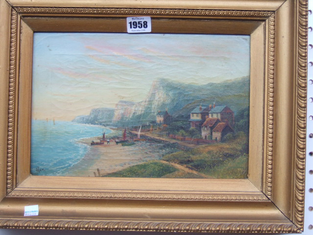 Appraisal: Allan th th century A coastal village oil on canvas