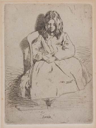 Appraisal: JAMES A M WHISTLER Annie Seated Etching printed on cream