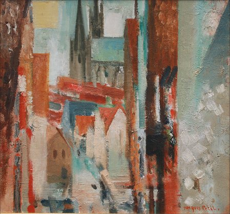 Appraisal: PETIT Jacques French - ''Chartres'' Oil Canvas '' x ''