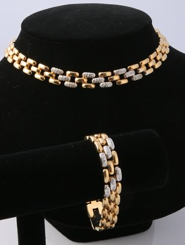 Appraisal: KY small diamond accents approx ctw Necklace long Bracelet gtw