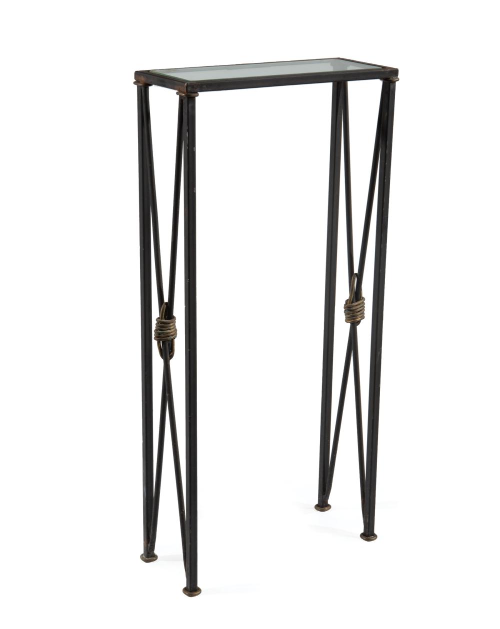 Appraisal: Mario Villa Nicaraguan New Orleans - Patinated Metal Console Table