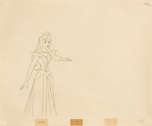 Appraisal: A Walt Disney animation drawing from Sleeping Beauty graphite on