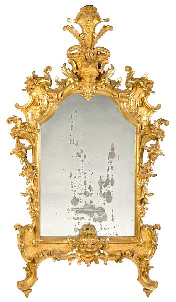 Appraisal: An Italian Rococo carved giltwood mirror second half th century