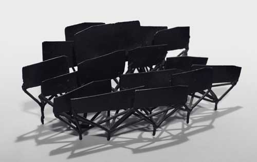 Appraisal: HAROLD COUSINS - Untitled Abstract Composition Welded steel painted black