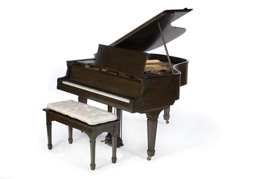 Appraisal: PARLOR GRAND PIANO AND BENCH Baltimore th century Marked on