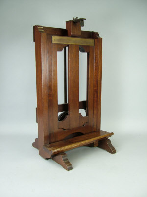 Appraisal: A mahogany adjustable picture easel th century the rectangular frame