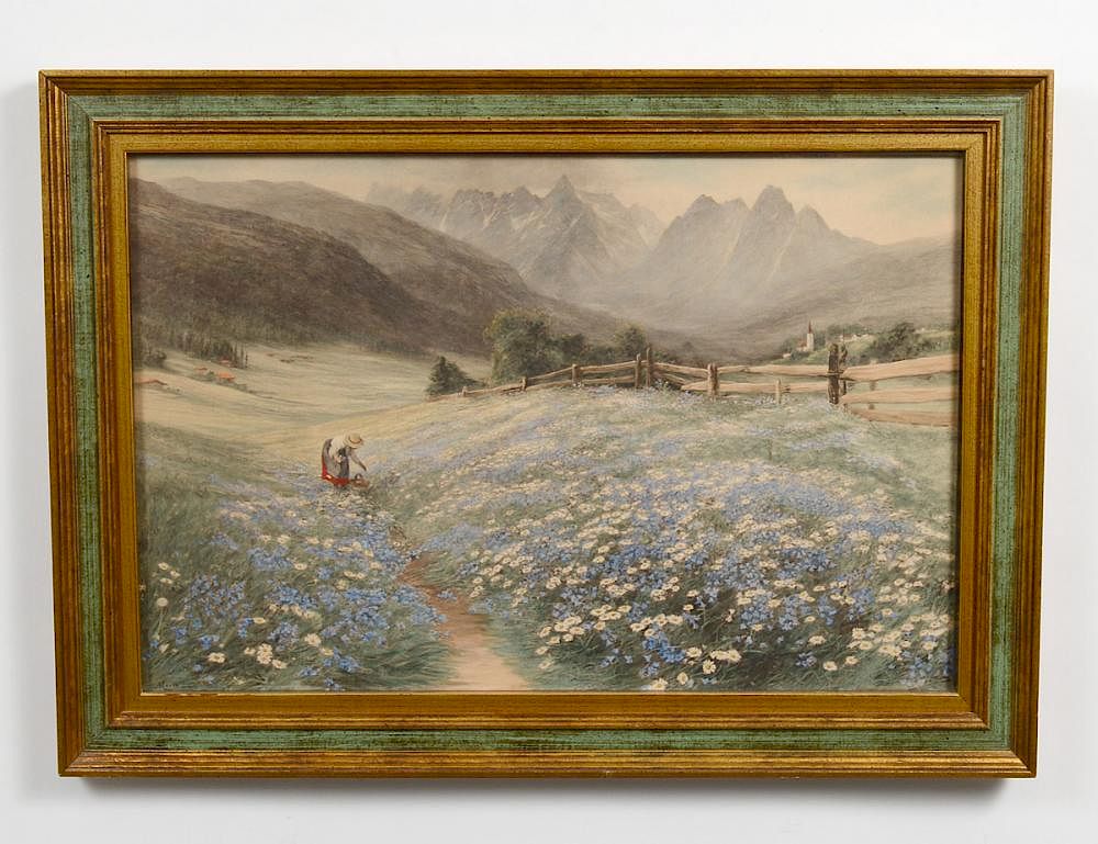 Appraisal: JOHN MACWHIRTER Scottish - Alpine Landscape of Tyrol in Springtime