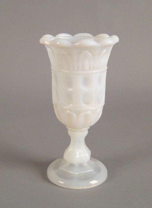 Appraisal: Opalescent pressed glass vase ca probably Boston Sandwich Glass Company