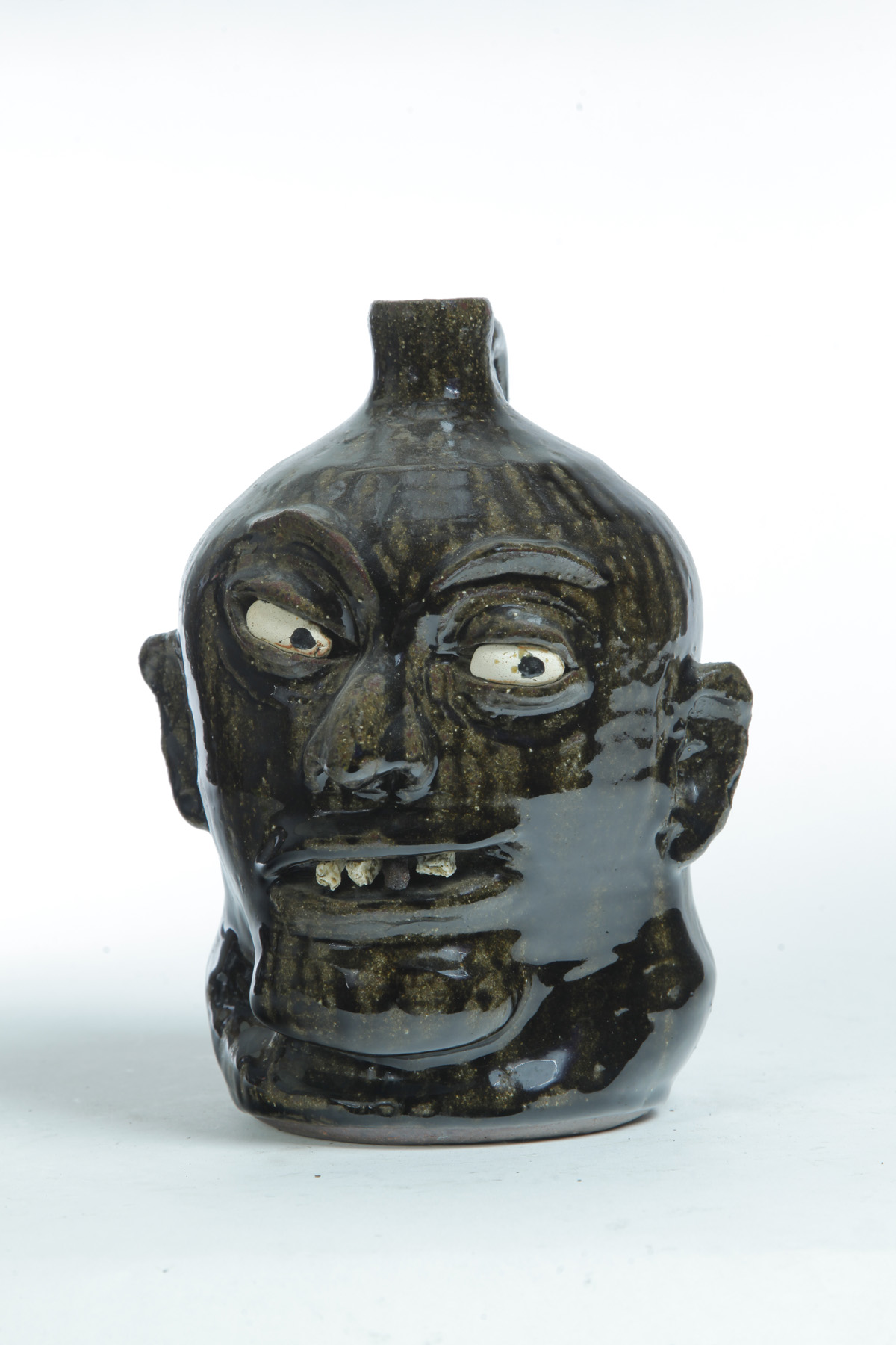 Appraisal: FACE JUG BY LANIER MEADERS GEORGIA - Signed on the