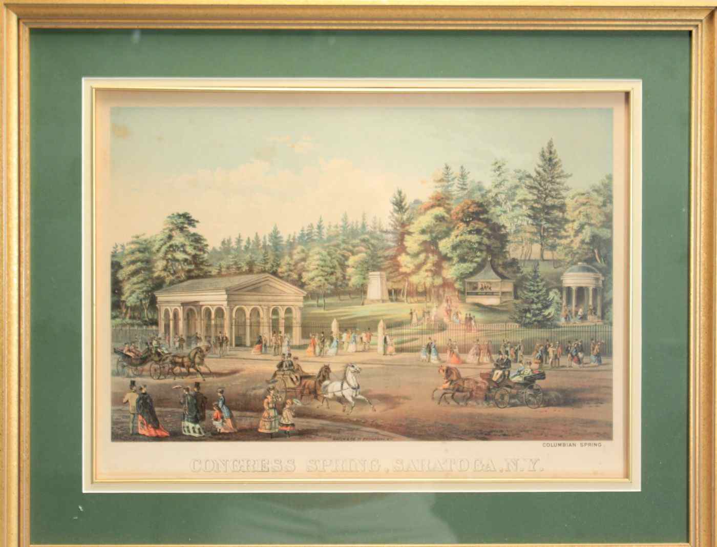 Appraisal: FRAMED COLORED LITHOGRAPHCongress Spring Saratoga N Y Columbian Spring ''