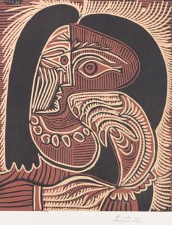 Appraisal: Picasso Femme au Collier Signed Linocut Pablo Picasso Spain -