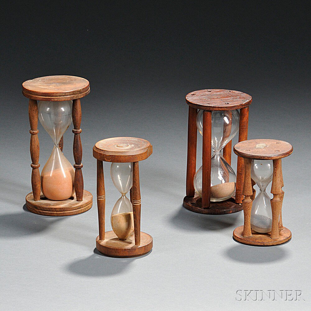 Appraisal: Four Sand Glasses late th and early th century all