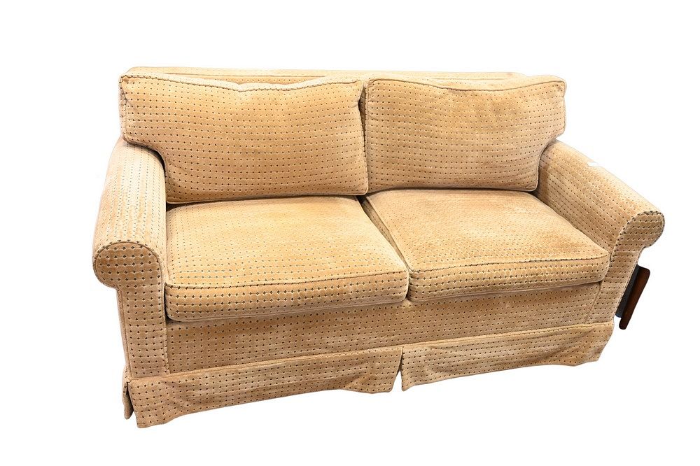 Appraisal: Avery Boardman Two Cushion Sleeper Sofa in gold and black