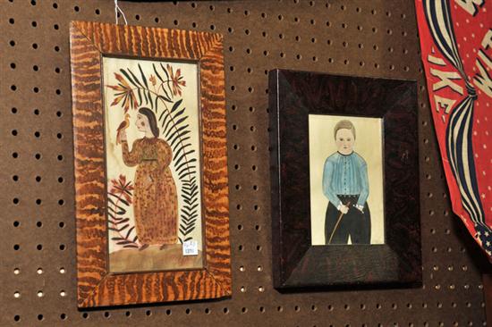 Appraisal: TWO FOLK ART PAINTINGS BY ARLENE WHITE Watercolor and pencil