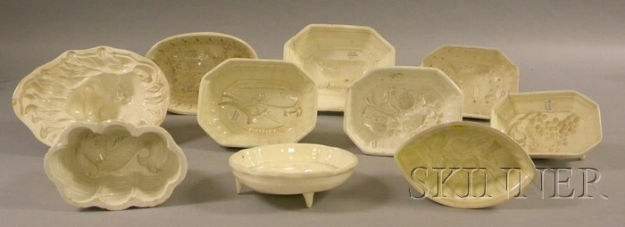 Appraisal: Ten English Creamware Culinary Molds various shapes subjects include Speed